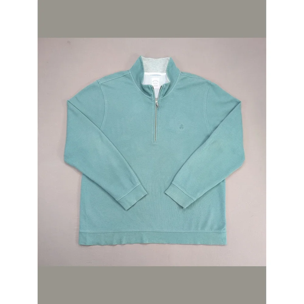 Brooks Brothers XXL Seafoam Green Quarter Zip Pullover Sweater